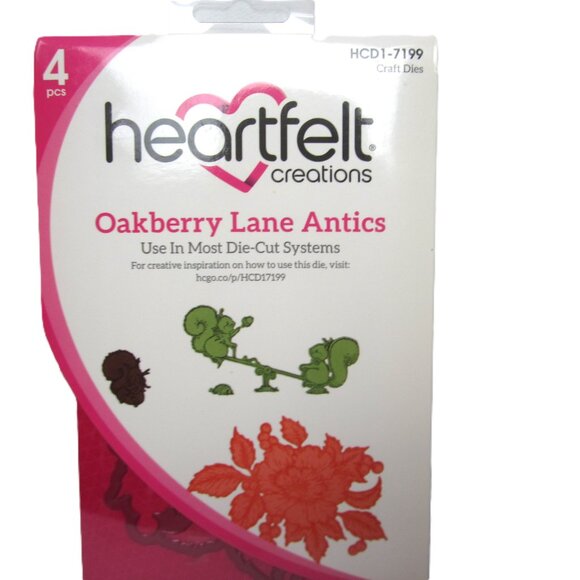 Heartfelt Creations Oakberry Lane Antics Craft Dies & Cling Stamps NEW Floral - Picture 3 of 4